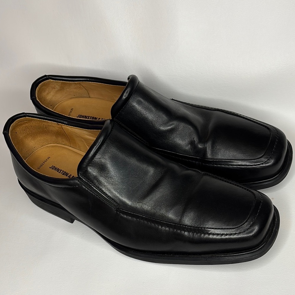 Johnston & Murphy Lewis Venetian Black Leather Loafers Slip-On 13 M